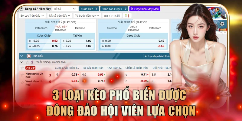 3 loại kèo phổ biến được đông đảo hội viên lựa chọn