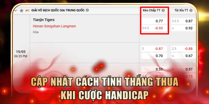 Cập nhật cách tính thắng thua khi cược Handicap