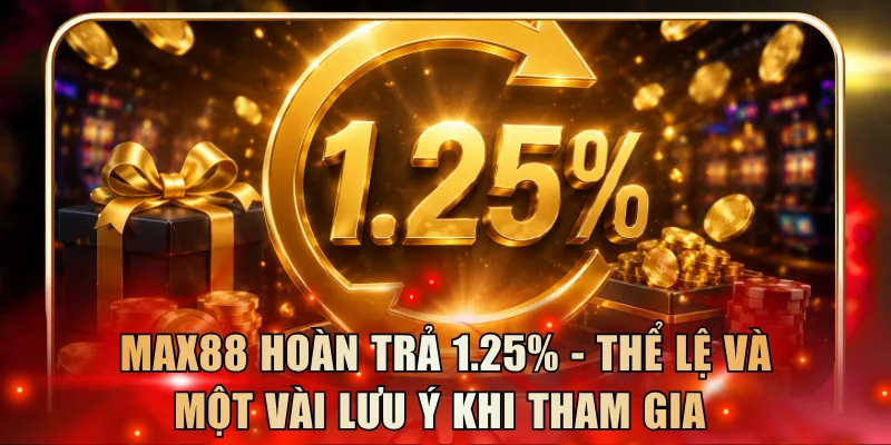 Max88 hoàn trả 1.25%