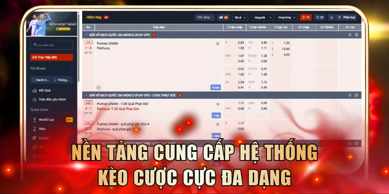 Nền tảng cung cấp hệ thống kèo cược cực đa dạng