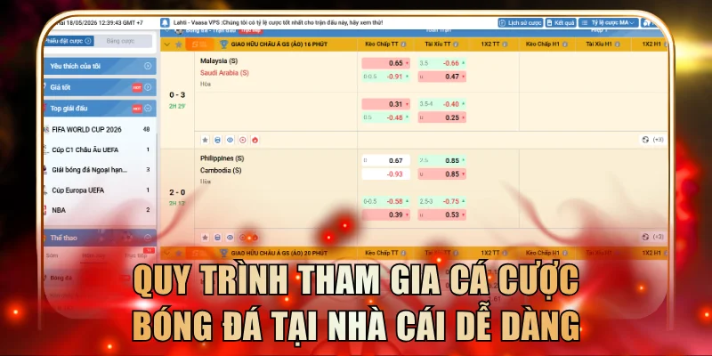 Quy trình tham gia cá cược bóng đá tại nhà cái siêu dễ dàng